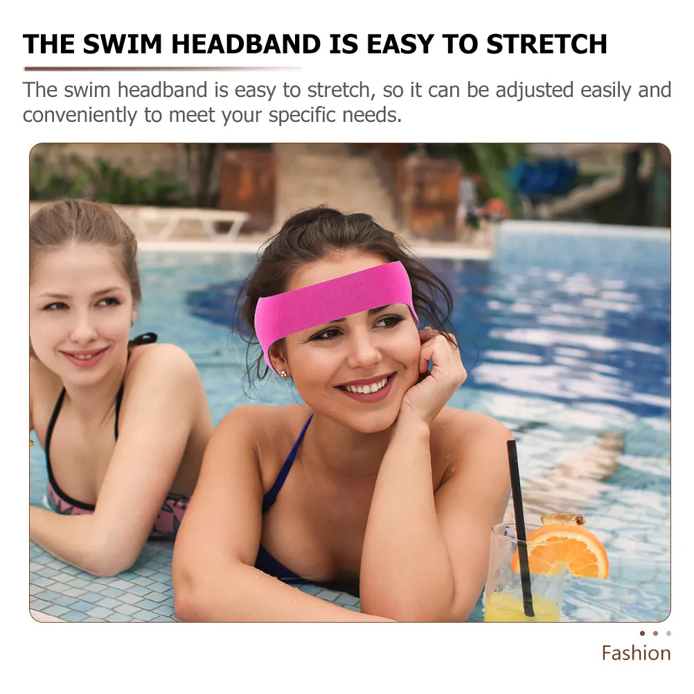 4Pcs Adjustable Swim Headband Elastic Sweat Wicking Swimming Ear Protector for Women Teens Adults Yoga Sports Shower Diving