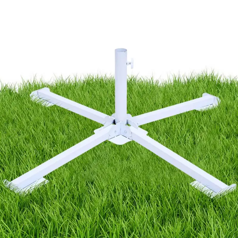 Floor Umbrella Base Sturdy and Durable Park Quadruple Umbrella Stand Easy to Use Cross Folding Umbrella base Beach Accessories