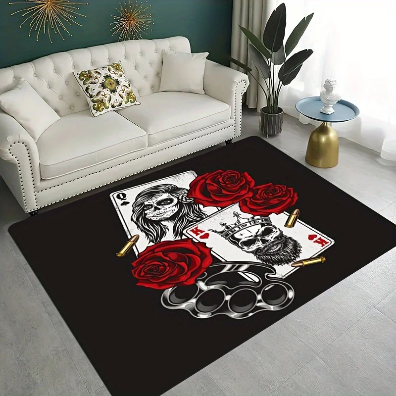 Golden Jazz Drum Set Flannel Rug Black Music Band Instrument Area Carpet Soft Non-slip Floor Mat for Living Room Bedroom Deco