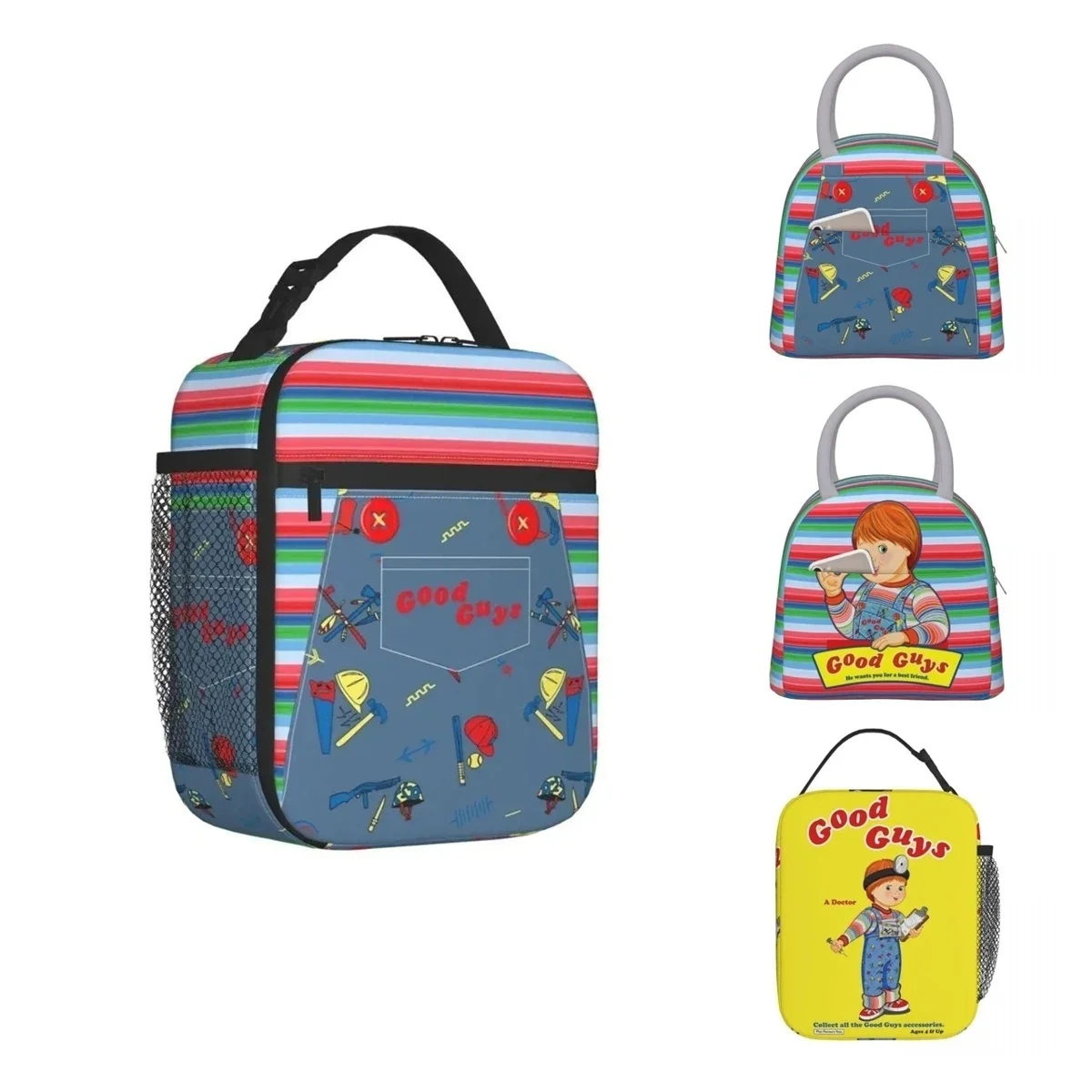 Good Guys Child Doll Chucky Insulated Lunch Bags Food Bag Portable Cooler Thermal Lunch Box For School Office