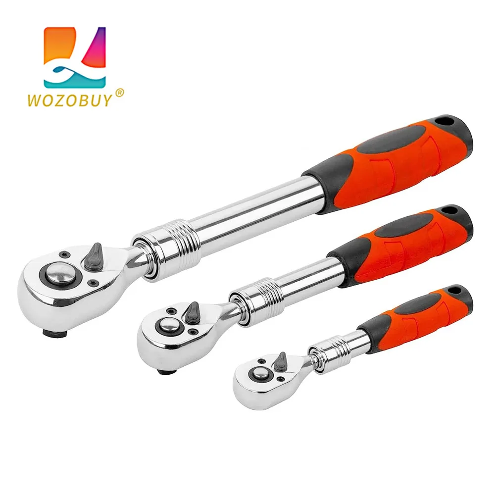 WOZOBUY Extendable Ratchet Wrench Set, 1/4\