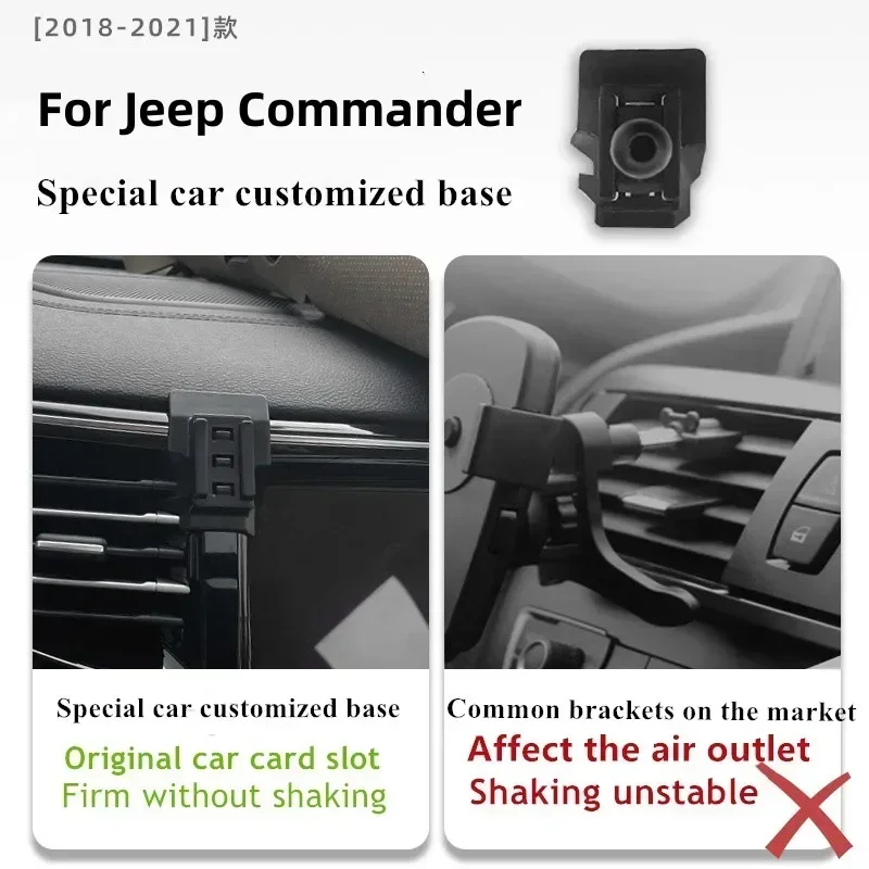 

2018-2021 для Jeep Commander, держатель для мобильного телефона, беспроводное зарядное устройство, автомобильное крепление, навигационный кронштейн, поддержка GPS 360°