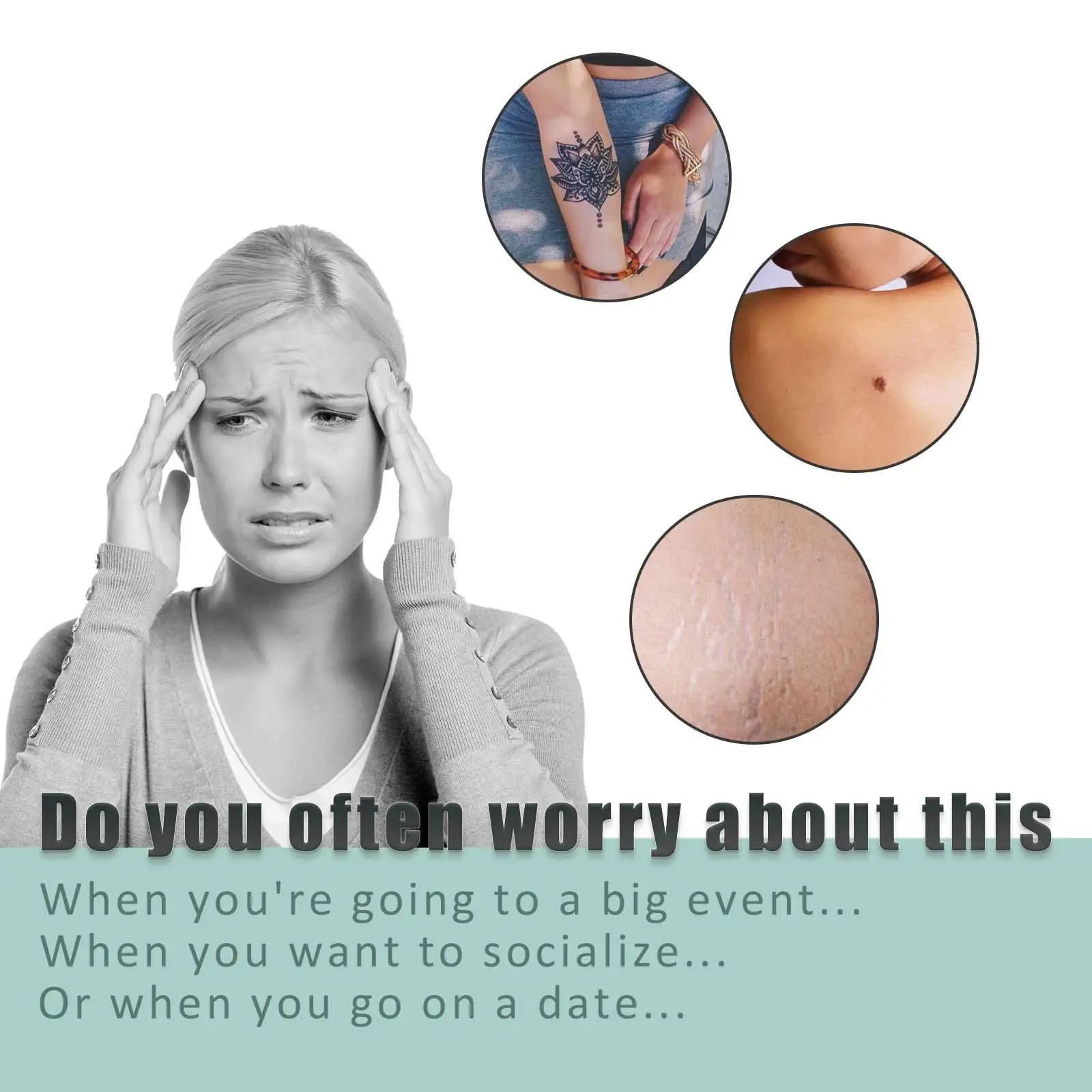 1 Roll Scar Cover Sticker Scars Tattoos Birthmarks Blemishes Invisible Concealer Spot Tape Waterproof Patch Body R2M7