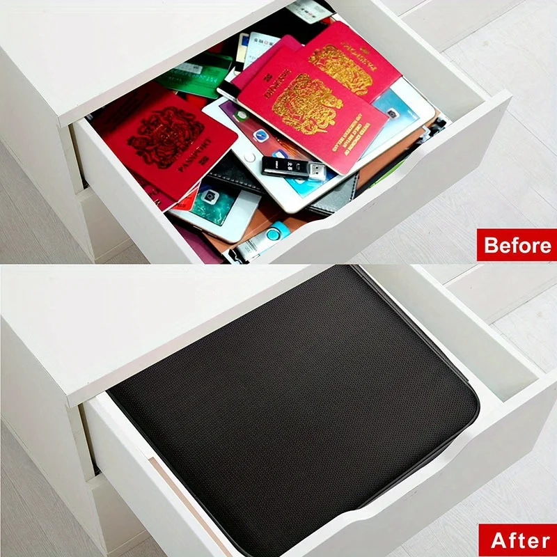 1pc Waterproof Document Storage Bag with Lock - Large Capacity for Office, Business, and Home - Organize Certificates, Passports