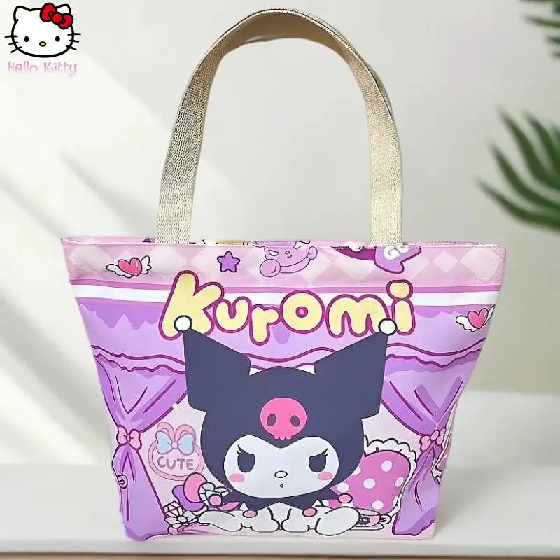 

Kuromi Kids Bento Bag Sanrio Cinnamoroll аниме Kawaii милая большая парусиновая сумка на плечо женская модная сумка с героями мультфильмов сумка для хранения
