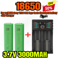 New 3.7 V 3000MAH 18650 battery for us18650 Sony VTC6 30A toys tools flashlight battery+USB Charger