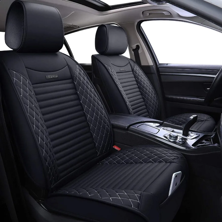 5 Car Seat Covers Full Set Waterproof Leather Universal for Honda Kia Corolla Rav4 Highlander Nissan Altima Forester Outback