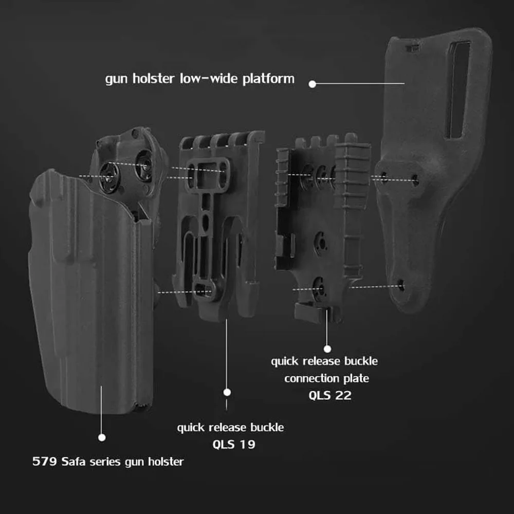3-teiliges QLS-Kit, Schnellverriegelungssystem-Kit, QLS-Empfängerplatten-Plattformaufsatz für Duty Holster-Verriegelungsgabel – Detail 7