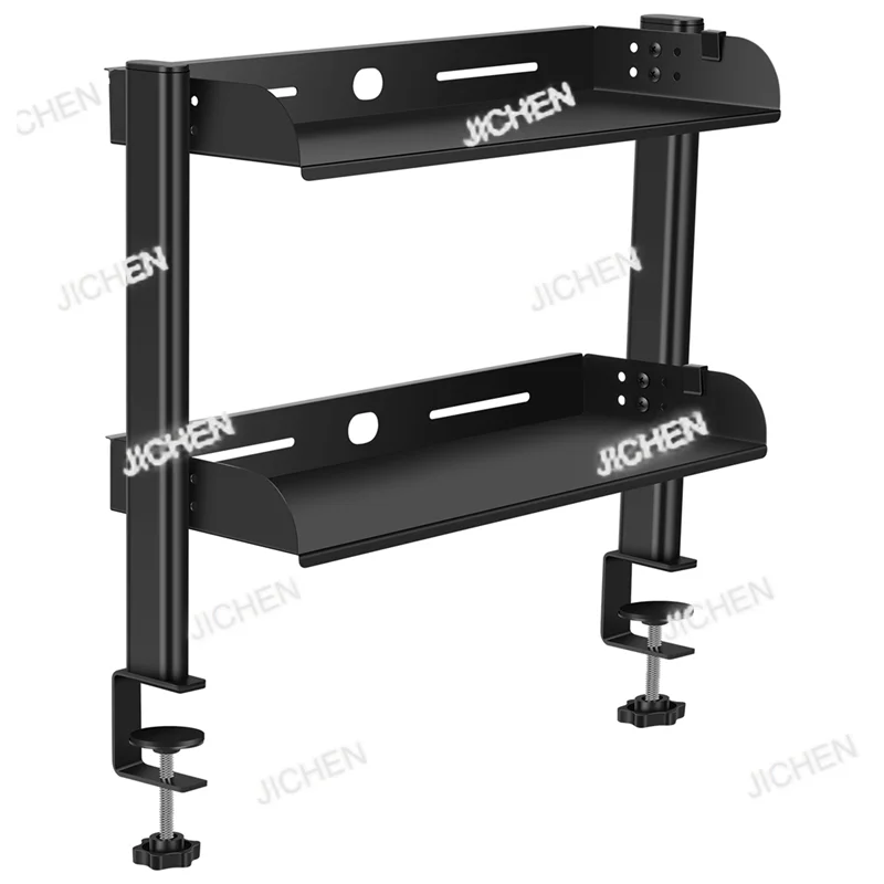 

ZQ Настольный зажим для компьютера без дрели Настольный органайзер Стойка Экономия места Регулируемый металл