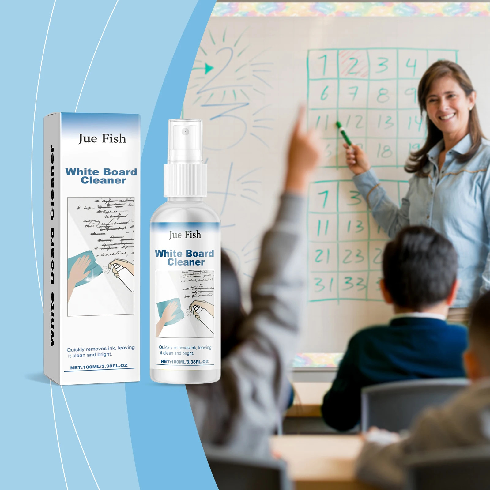 White Board Cleaner Spray For Office Classroom Remove Permanent Marker Dry Erase Ink Stain Cleaning Spray