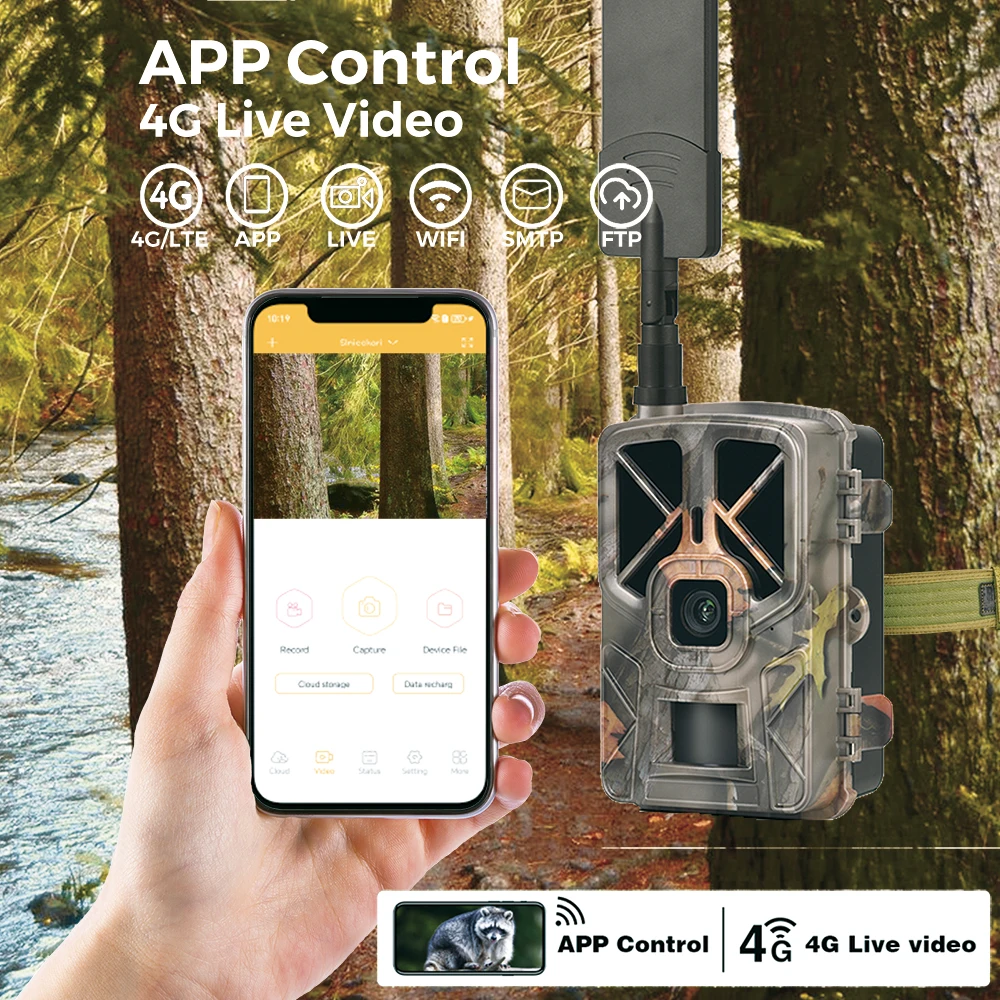 

SUNTEKCAM HC-935A 50MP 4K Wild Camera Night Vision Trail Photo Trail с сенсорным элементом IP65 CMOS для охоты с солнечной батареей