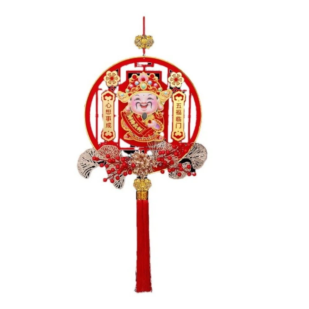 Hanging The God of Fortune Pendant Chinese New Year Red God of Wealth Ornaments Home Decor Electric Shaking Head