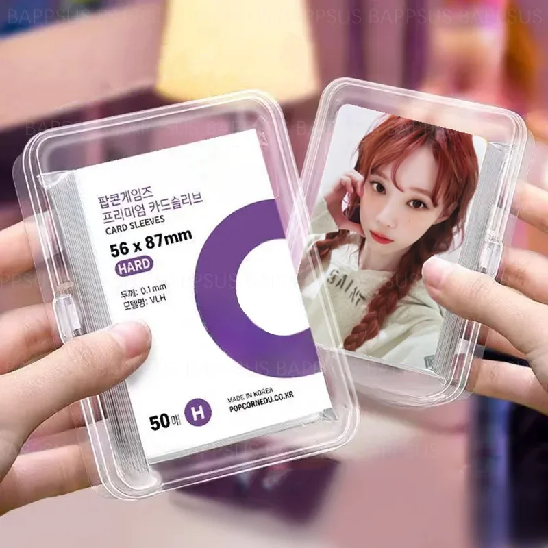 50/200Pcs Kpop idol Photo Card Protective Sleeve Clear Protector Case Box For Popcorn Anti-Scratch Game Card Holder 3inch 4inch