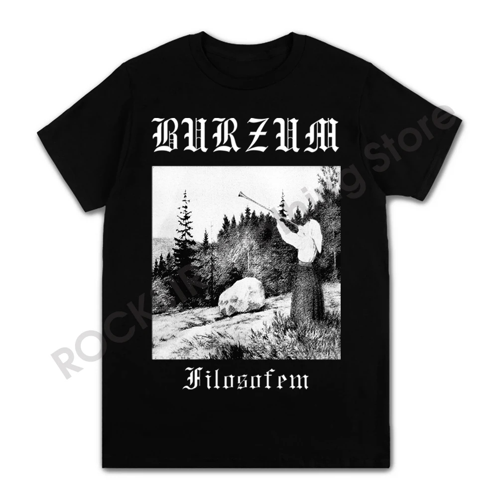 2024 New Mens Cotton Short Sleeve T-shirt Black Metal Band Printed Music Graphic Tshirt Harajuku Streetwear Oversized T Shirts