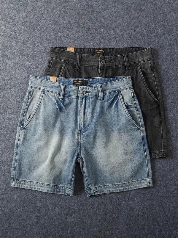 

Новые летние мужские облегающие прямые джинсы с прямыми штанинами в стиле ретро, модные американские повседневные брюки со средней талией, легкие