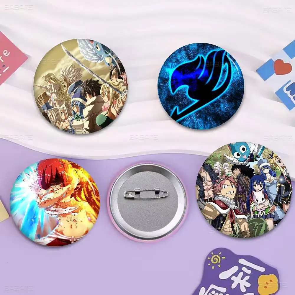 Fantasy Anime F-Fairy T-Tail Photo Brooches Creative Round Badge Gifts Pins 32/44/58mm