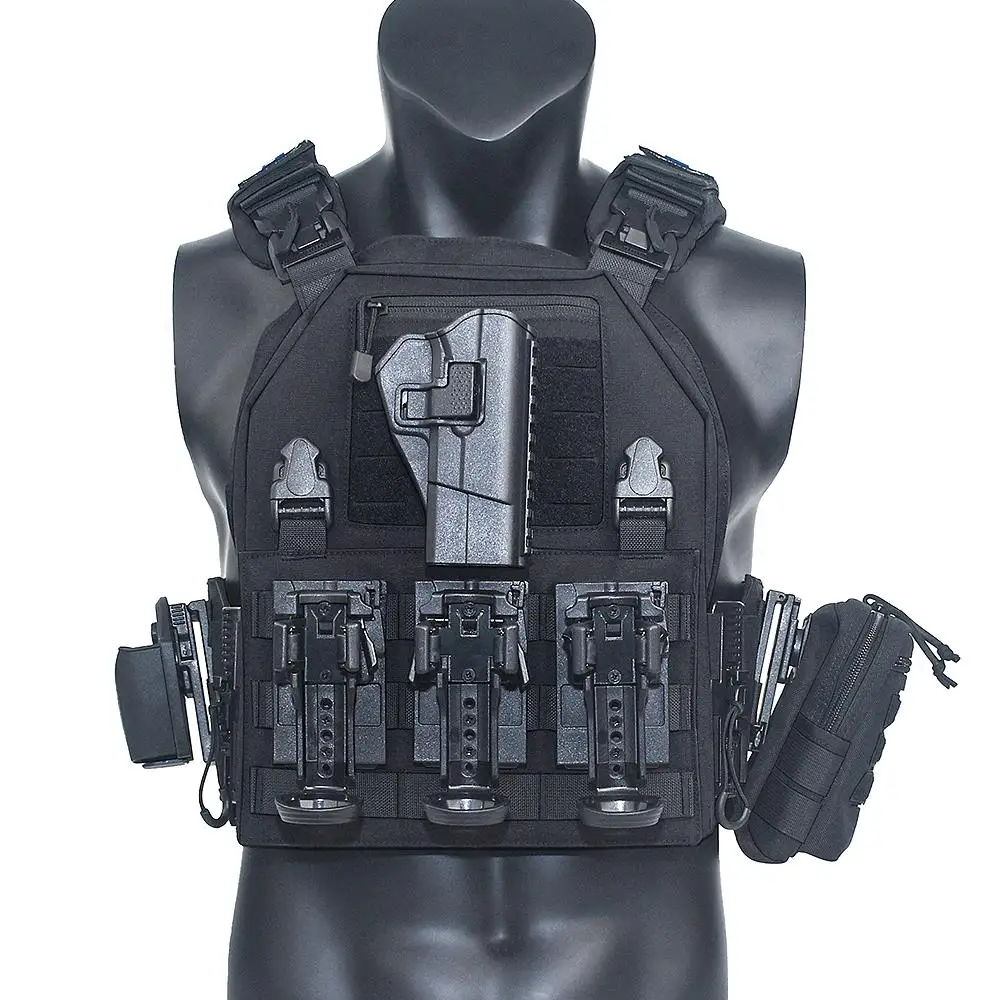 

тактический жилет + чехол для аксессуаров, быстросъемный жилет, износостойкий многофункциональный тренировочный костюм, легкая защита.