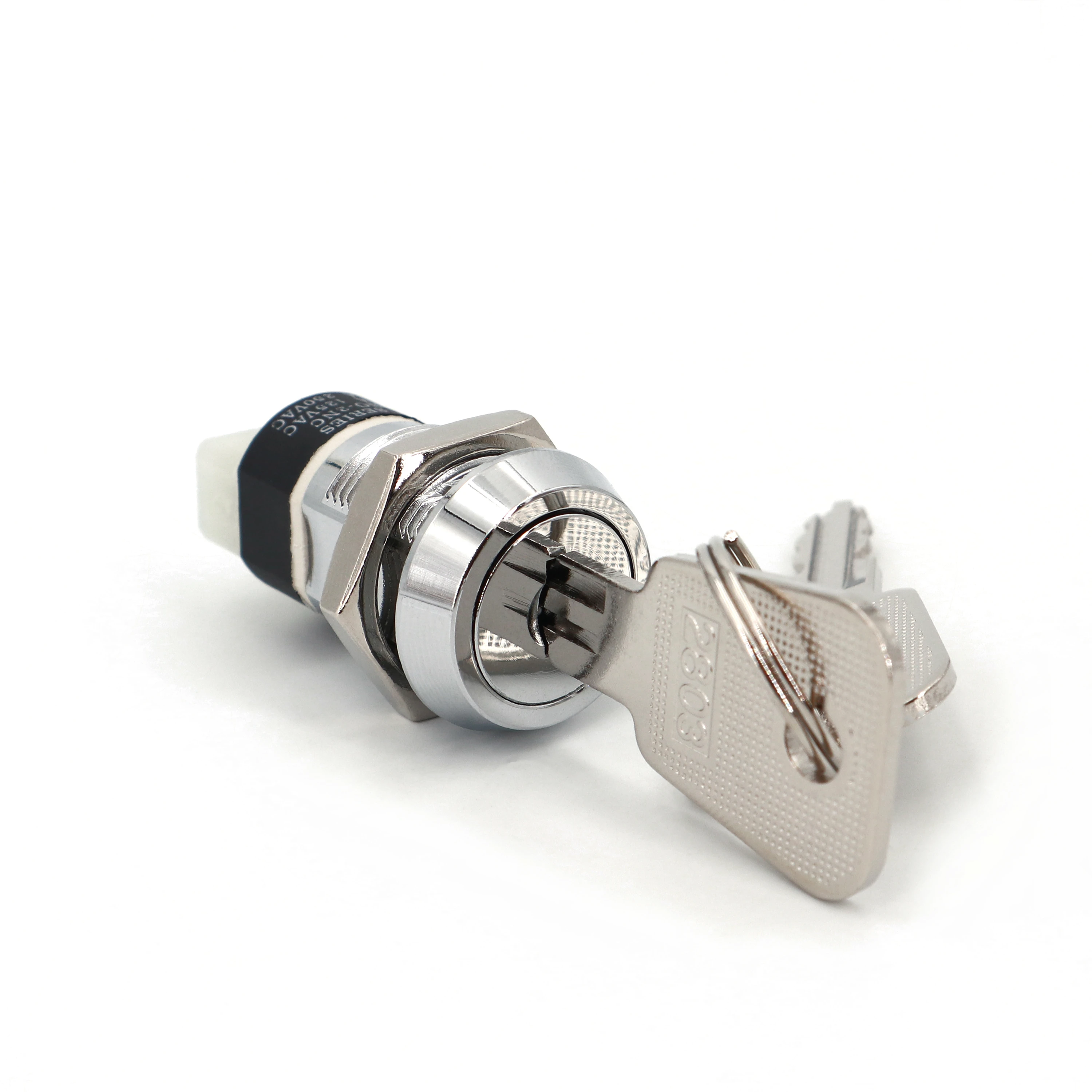 1Pc 19mm Metal 4Pin ON-OFF 2Position DPST A Series 2803 Electronic Lock Key Switch 4A 125VAC 2A 250VAC