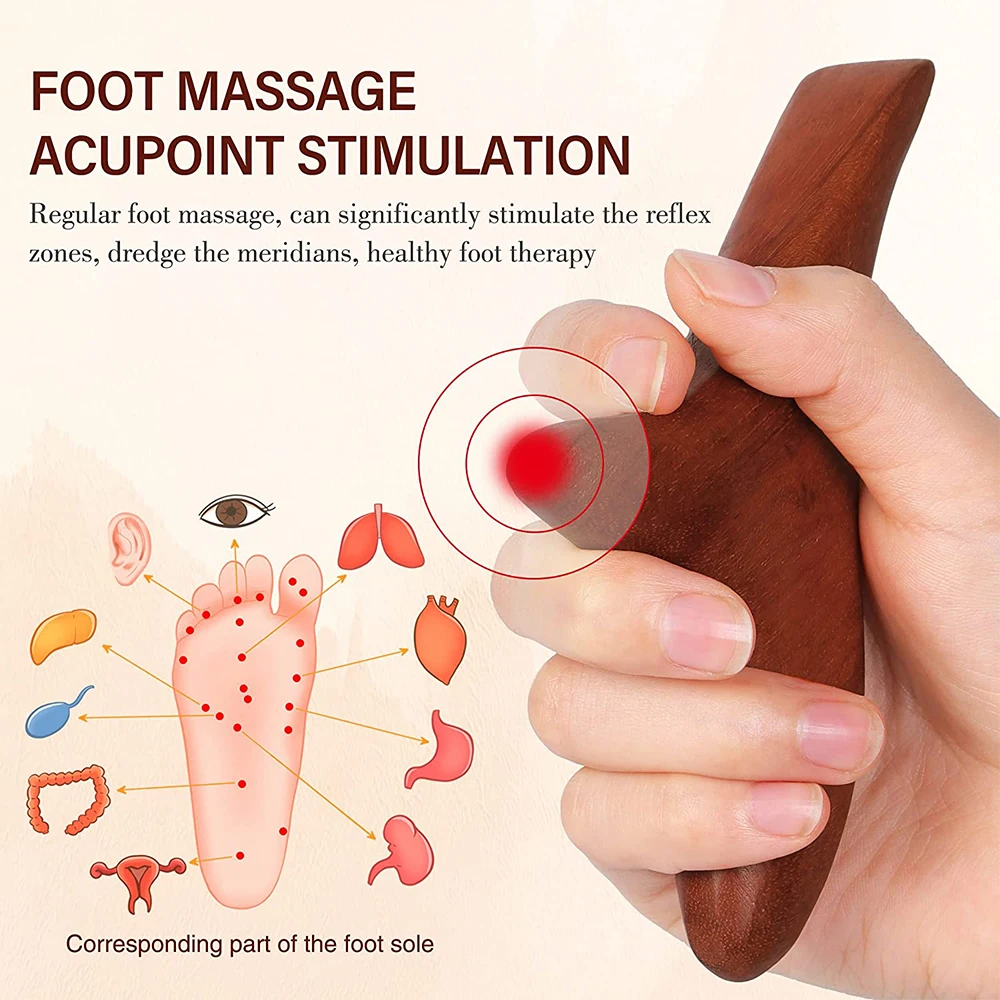Professionals Foot Hand Massage Wooden Stick Reflexology Acupuncture Massager for Anti-Cellulite,Lymphatic Drainage,Muscle Relax