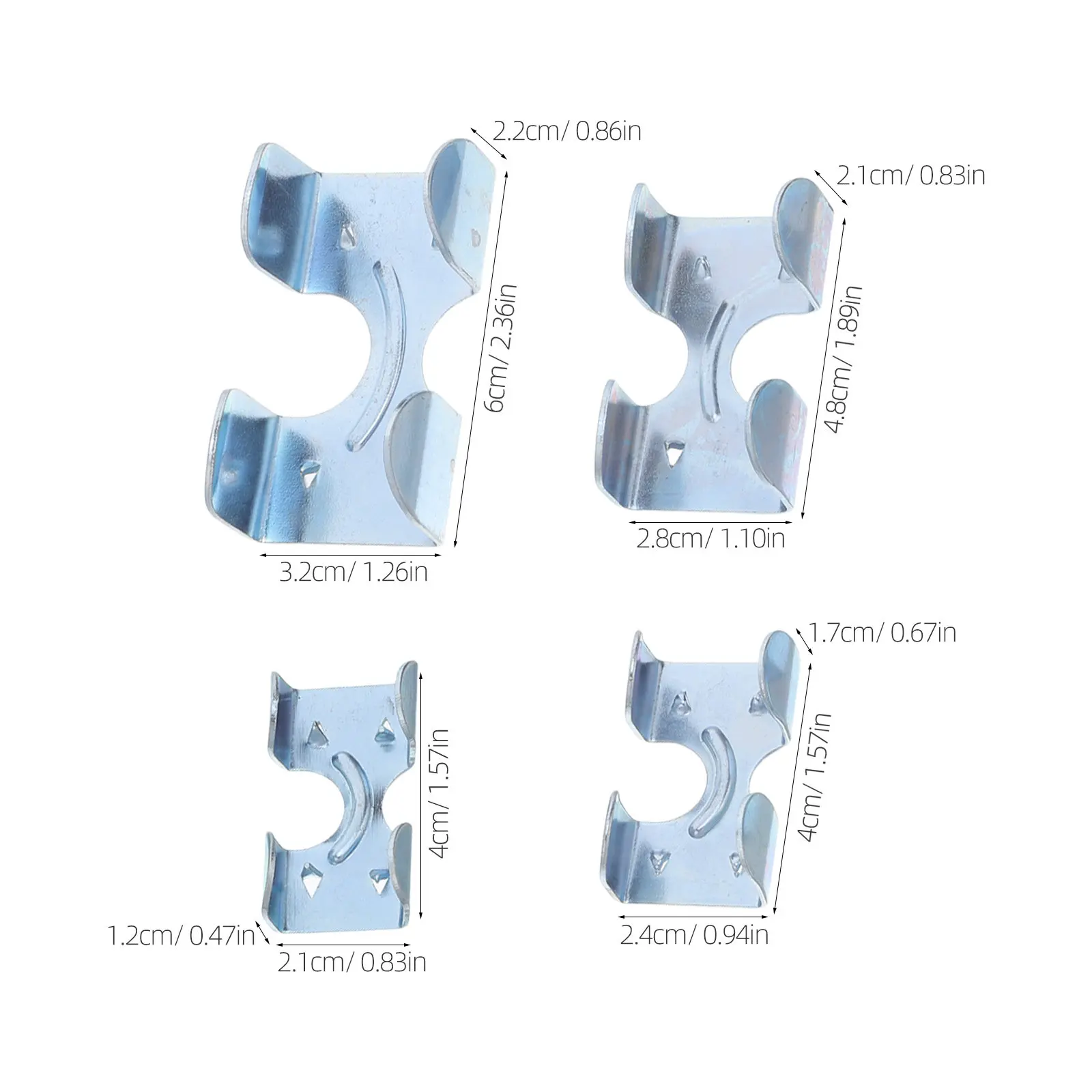 16Pcs Galvanized Steel Wire Rope Clamps Heavy Duty Double Ended Clips for Industrial Marine Cable Management Rigging Hardware view 2