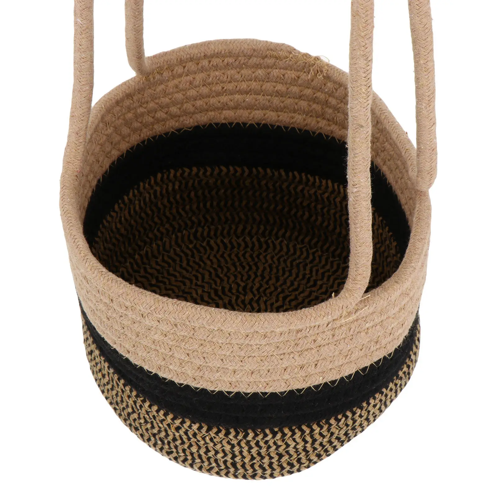 Handcrafted Woven Flower Basket Cotton Rope Hanging Planter Indoor Decorative Planter for Living Room Bedroom Balcony Wall Mount
