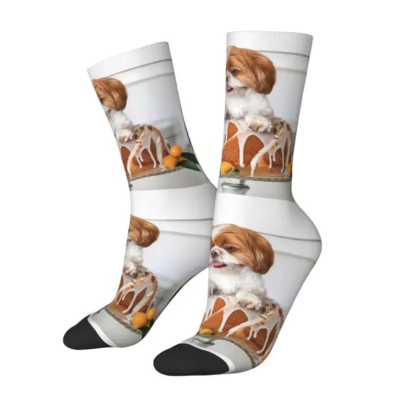 Shih Tzu Cake Men's Crew Socks Unisex Cute Cute Dog Spring Summer Autumn Winter Dress Socks