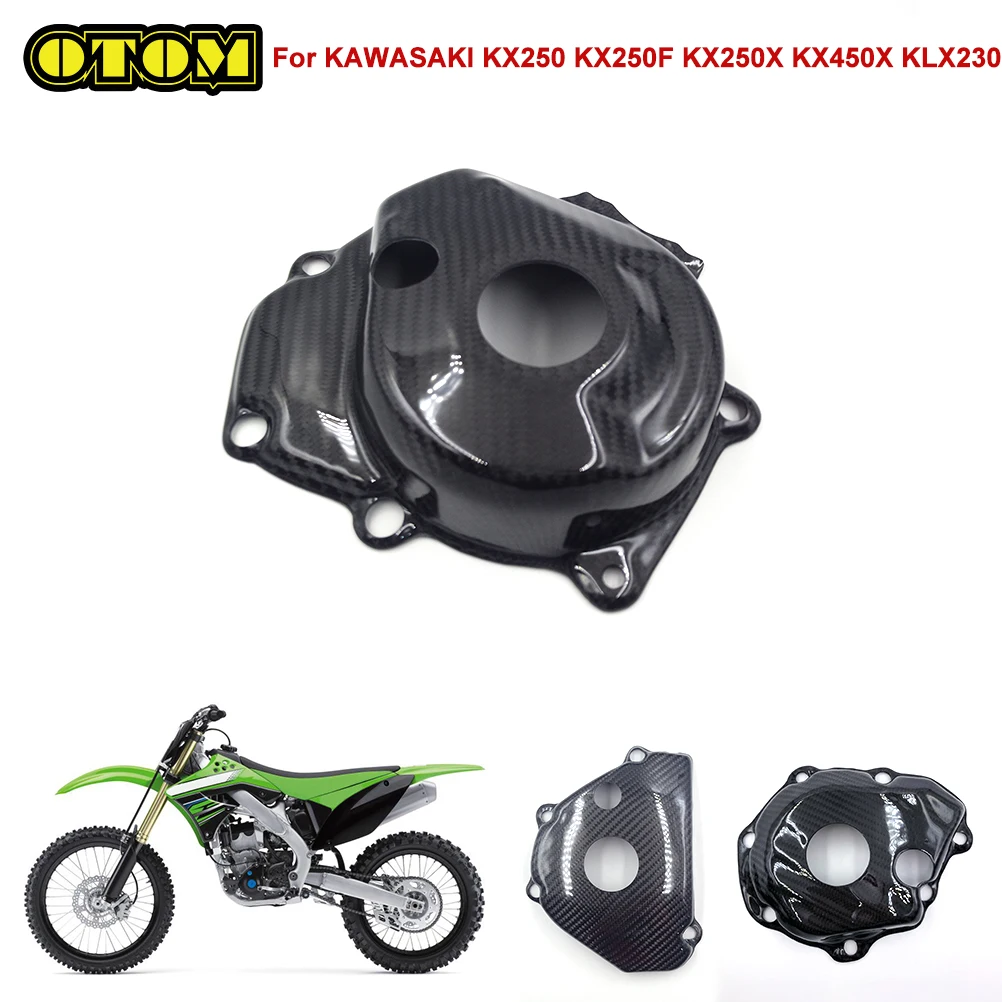 

For KAWASAKI Motorcycle Ignition Cover Engine Carbon Fiber Magneto Protector Guard KX250 KX250F KX250X KLX230 KX450X KX450SR