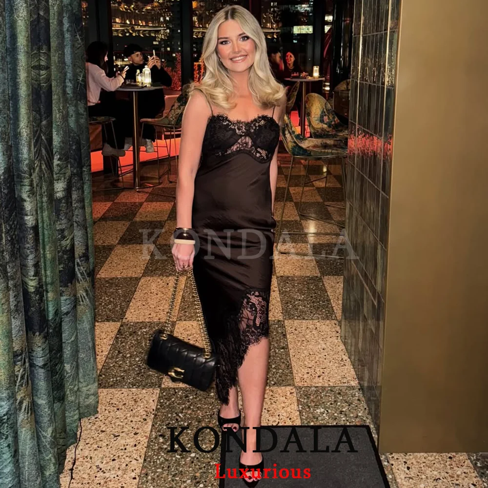 KONDALA Elegancka, seksowna i szykowna sukienka damska typu cami, patchworkowa, asymetryczna, bez rękawów, zapinana na zamek, nowa moda, sukienka wiosenna 2026