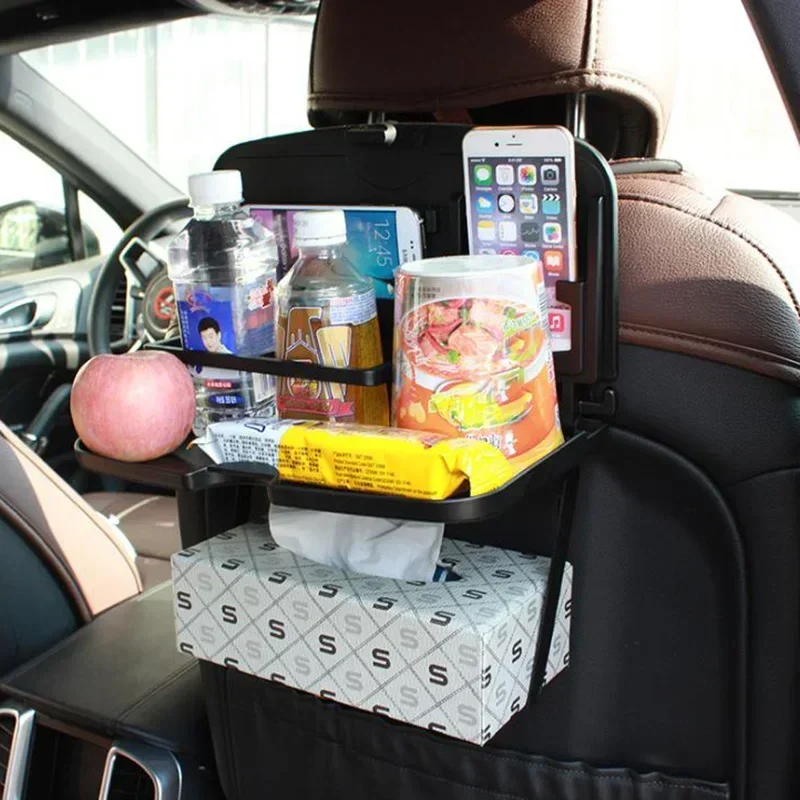 Auto Back Seat Organizer Drink Food Cup Tray Holder Stand Folding Car Drink Holder Cartoon Baby Dinner Plate for Car Kids