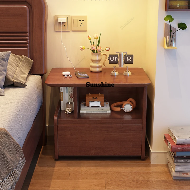 

Vintage Premium Nightstand Luxury Beauty Modern Organizer Nightstand Drawers Storage Cajones De Dormitorio Bedroom Furniture