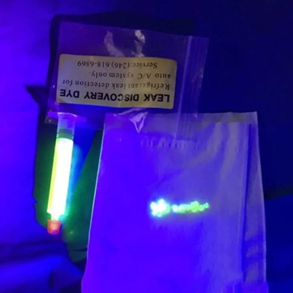 

2Pcs Refrigerant Oil Fluorescent Leak Detection Dye High Concentration Easy Use Air Condition Leak Discovery Dye