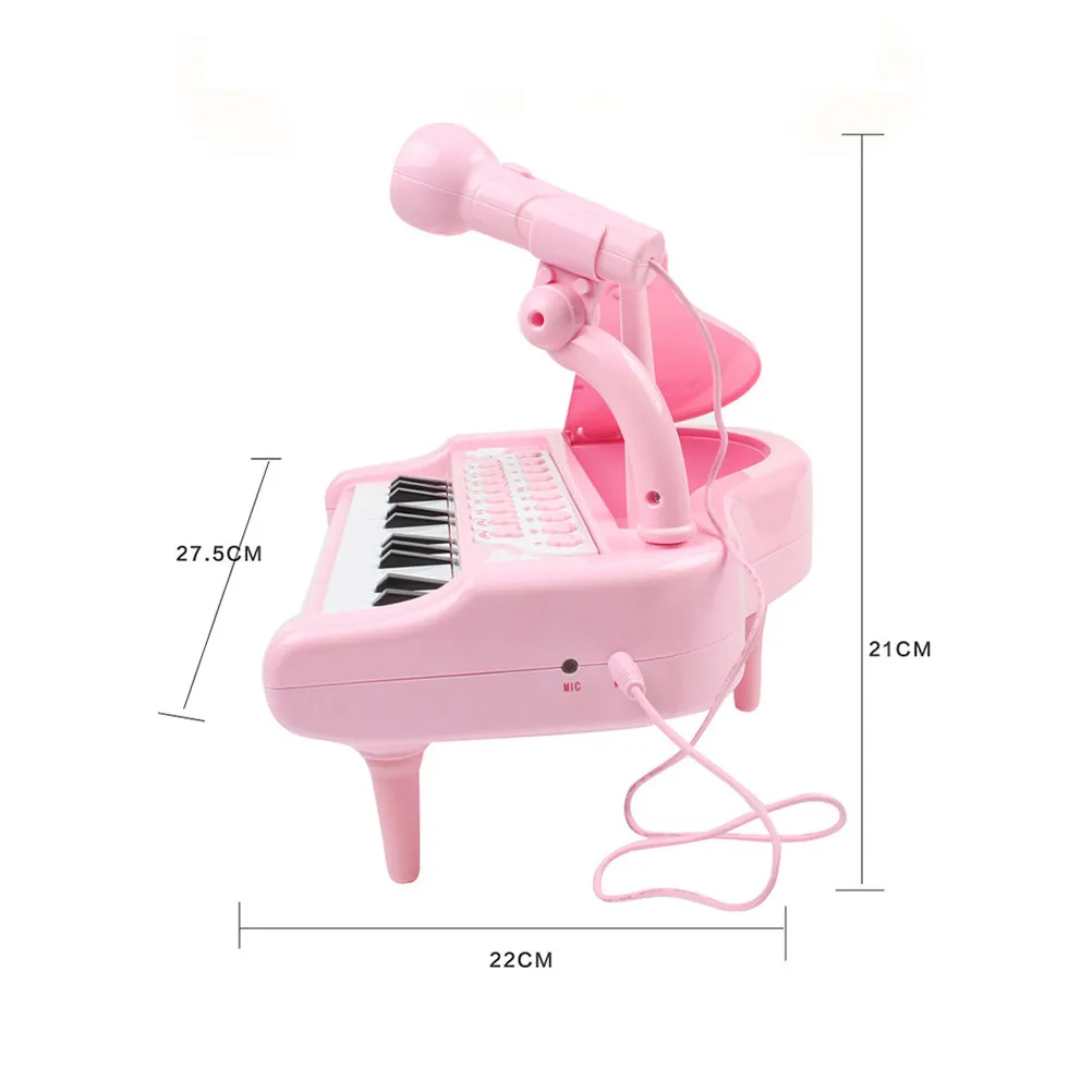 1-個電子オルガン音楽教育楽器-54-キー多機能シミュレーションピアノマイクピンク子供用