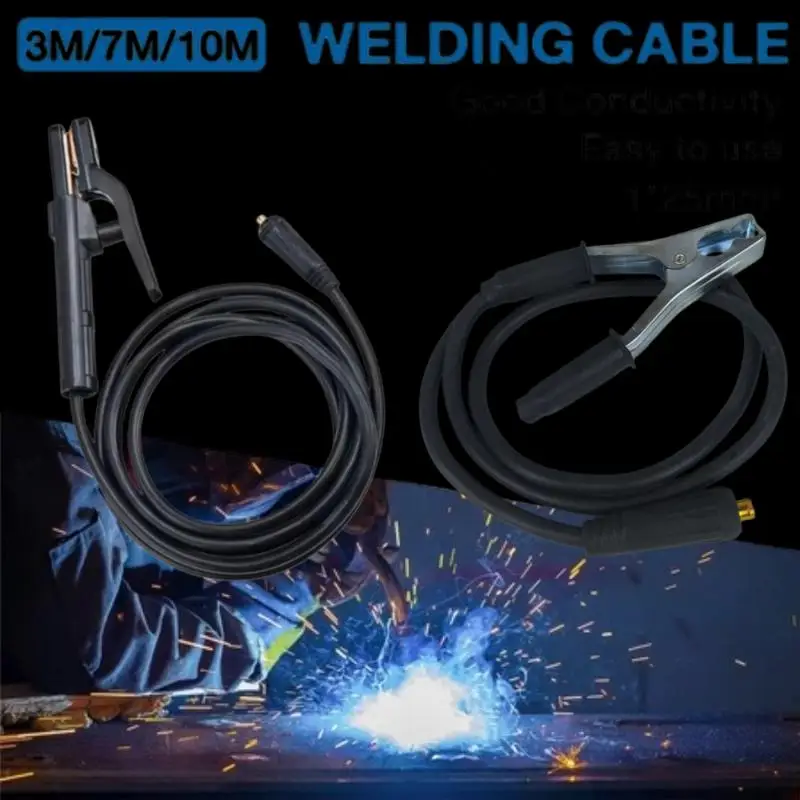【L】Welding Cable Original With Electrode Holder And Connector Universal Welding Cable Set Suitable For Most Welding Machines