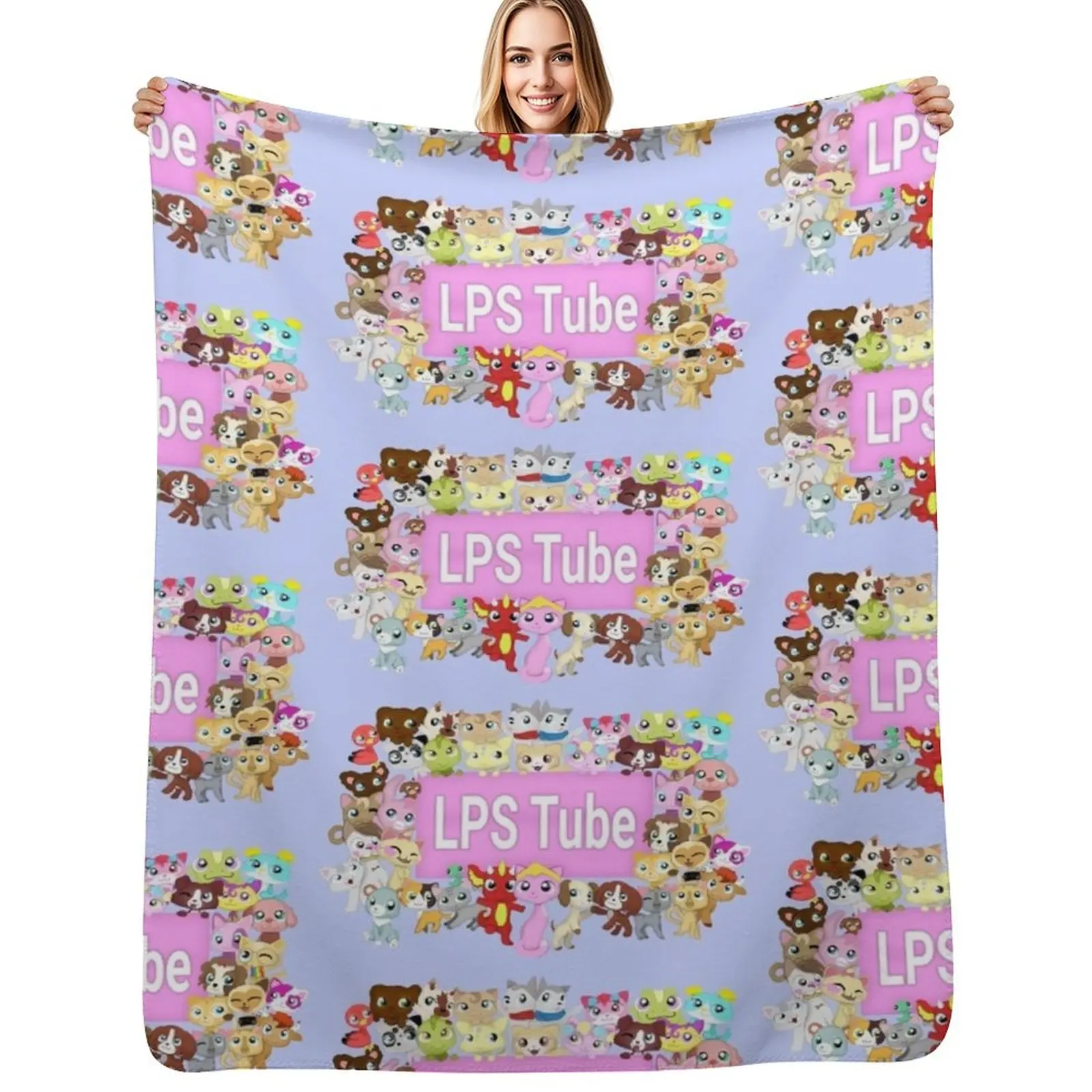 LPS Tube Mascot Group! Throw Blanket Decorative Soft Throw Blanket for Couch Sofa