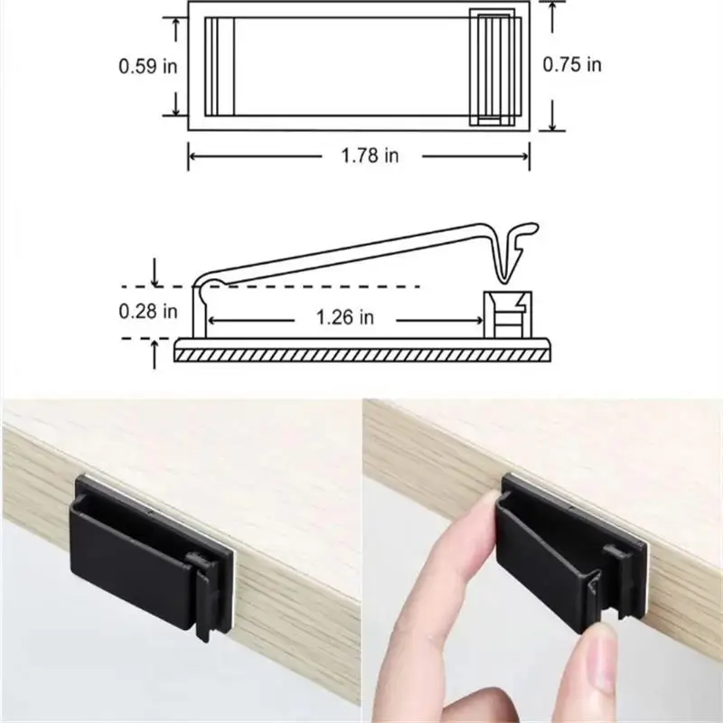 10pcs Self Adhesive Cable Organizer Cable Management Clips Wire Clip Cord Holder for TV PC Ethernet Cable under Desk Home Office - view 3