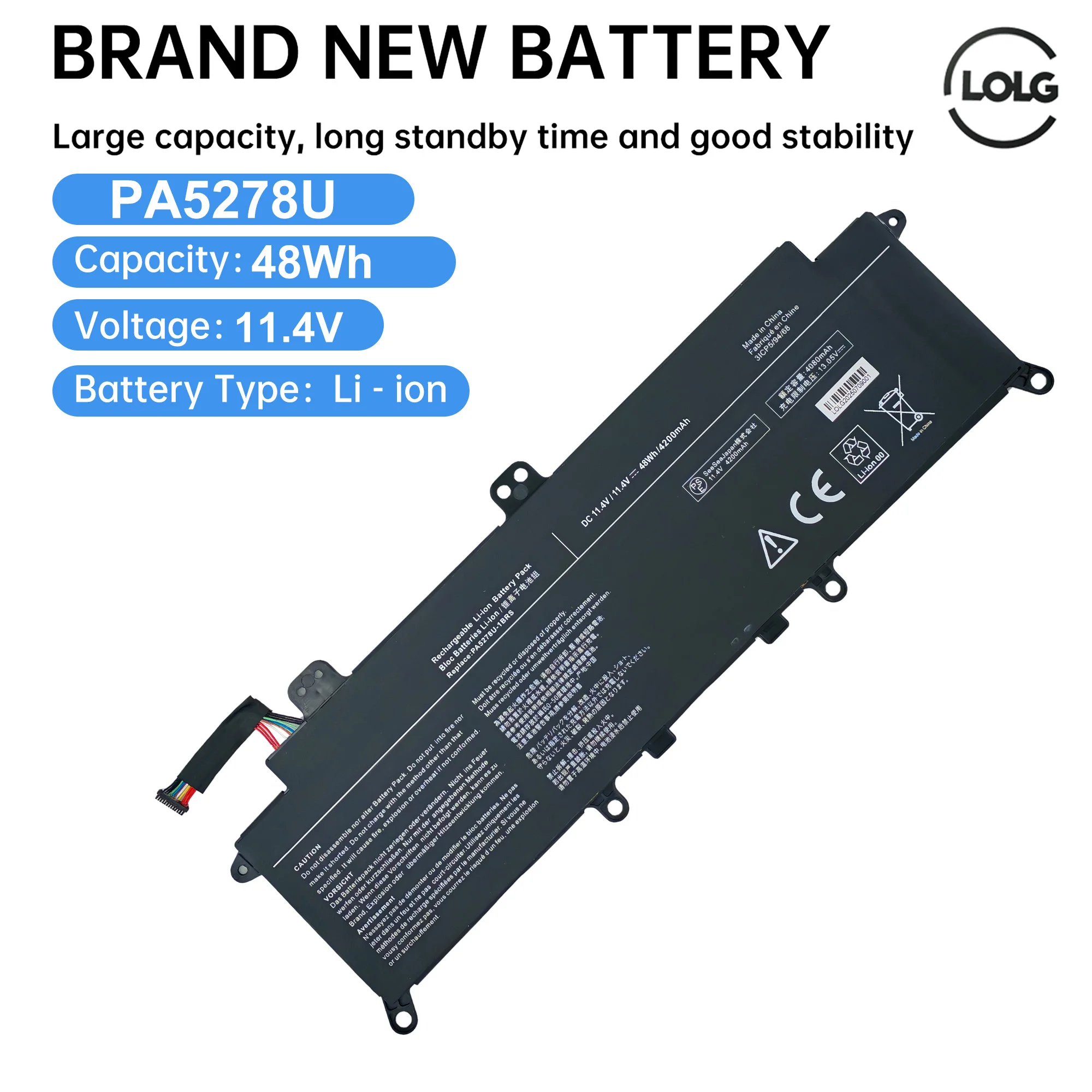 

Brand new PA5278U-1BRS Laptop Battery for Toshiba Portégé X30-D-123 X30-E X30-F Tecra X40-D-11F X40-E X40-F X40-D-145 X40-D-14M