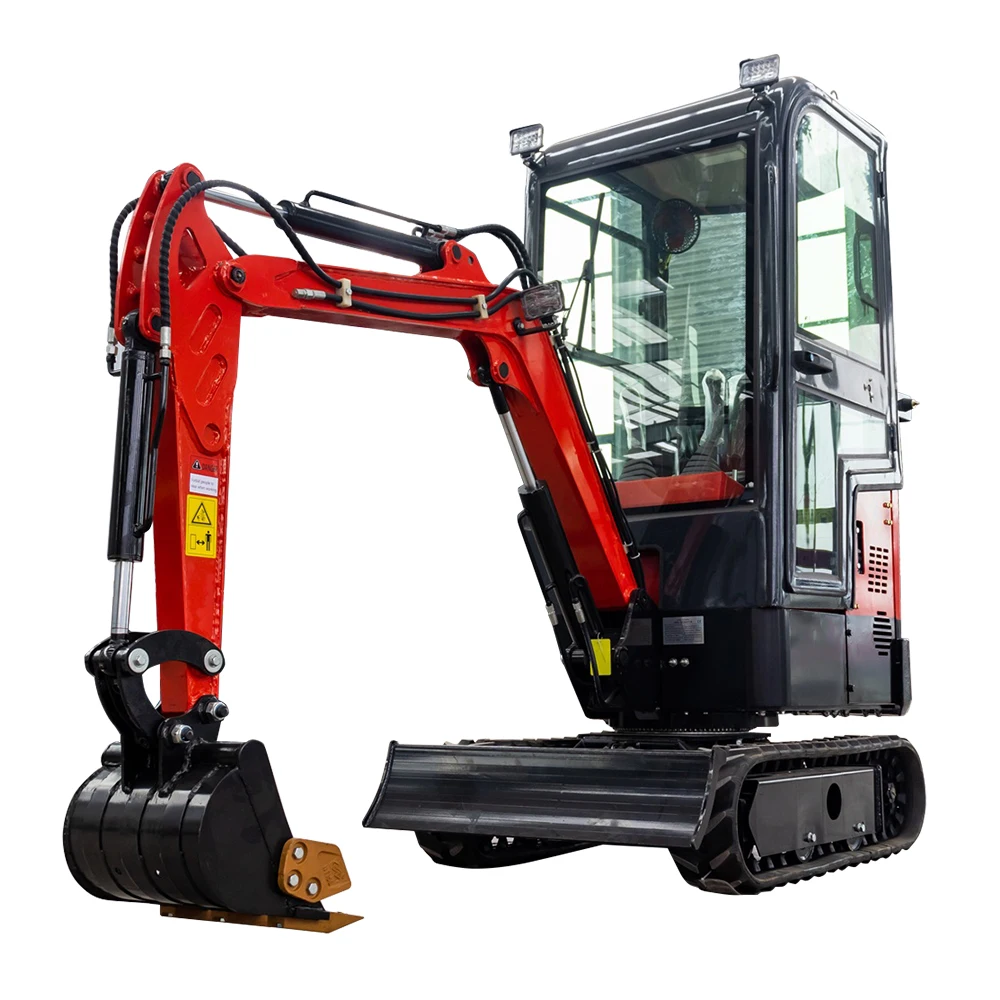 Mini Excavator 1 Ton with Closed Cab bucket and Thumb Clip Small Digger for Home Garden Shipping Not Included