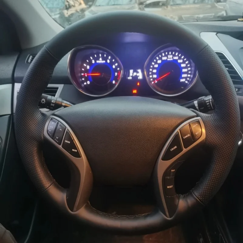 

Custom Hand-sewn Steering Wheel Cover Microfiber Leather For Hyundai Elantra 2011-2016 Avante i30 2012 2013 2014 2015 2016