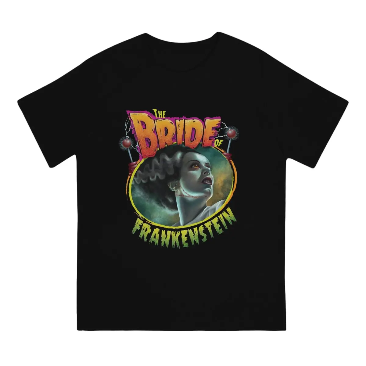 Men's T-Shirts The Bride of Frankenstein Novelty 100% Cotton Tees Short Sleeve House of Frankenstein Horror film T Shirt Tops