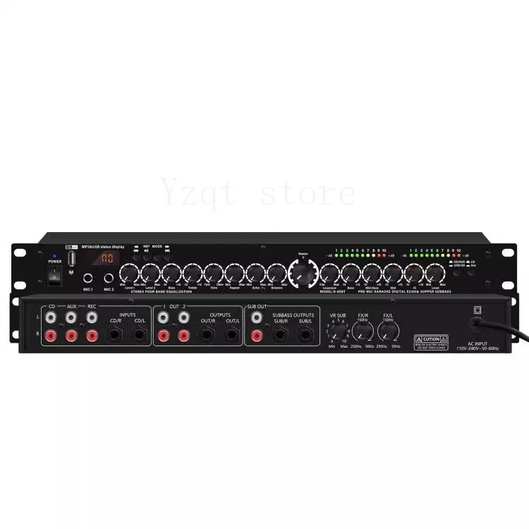 Professional pre-effect device Household KTV anti-howling digital reverb stage performance USB Bluetooth audio processor