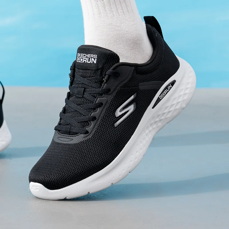 Skechers Men's Shoes Original Low-Top Lightweight Breathable Non-Slip New Sports Shoes Fitness Training Road Running Shoes 220893-Bkw-2