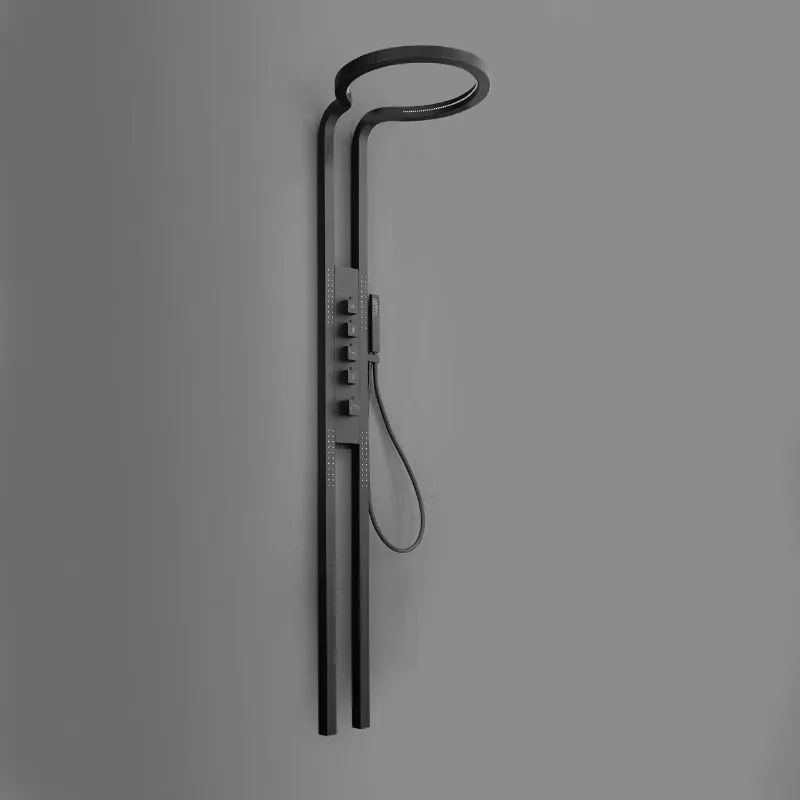 #Luxury European Style Copper Wall-Mounted Shower Set, High-Pressure Rainfall Rotating Multi-Function, Home Bathroom Fixture