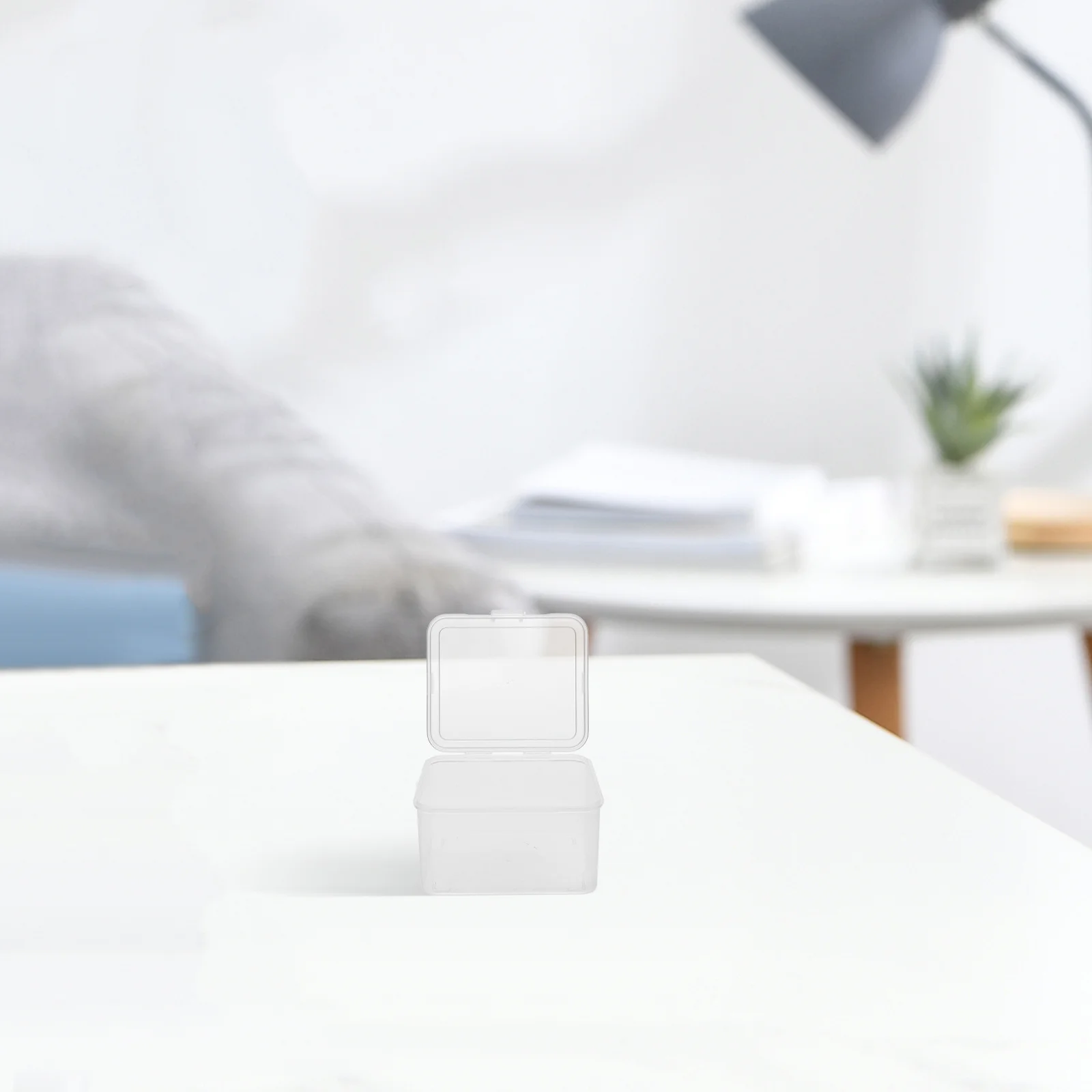 

Clear Plastic Storage Box with Hinged Lid for Trading Cards Business Cards Craft Supplies Bead Organizer Transparent Container