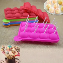 12 Hole Three-dimensional Round Model Silicone Lollipop Turning Candy Chocolate Mold Chocolate Cake Baking Mold