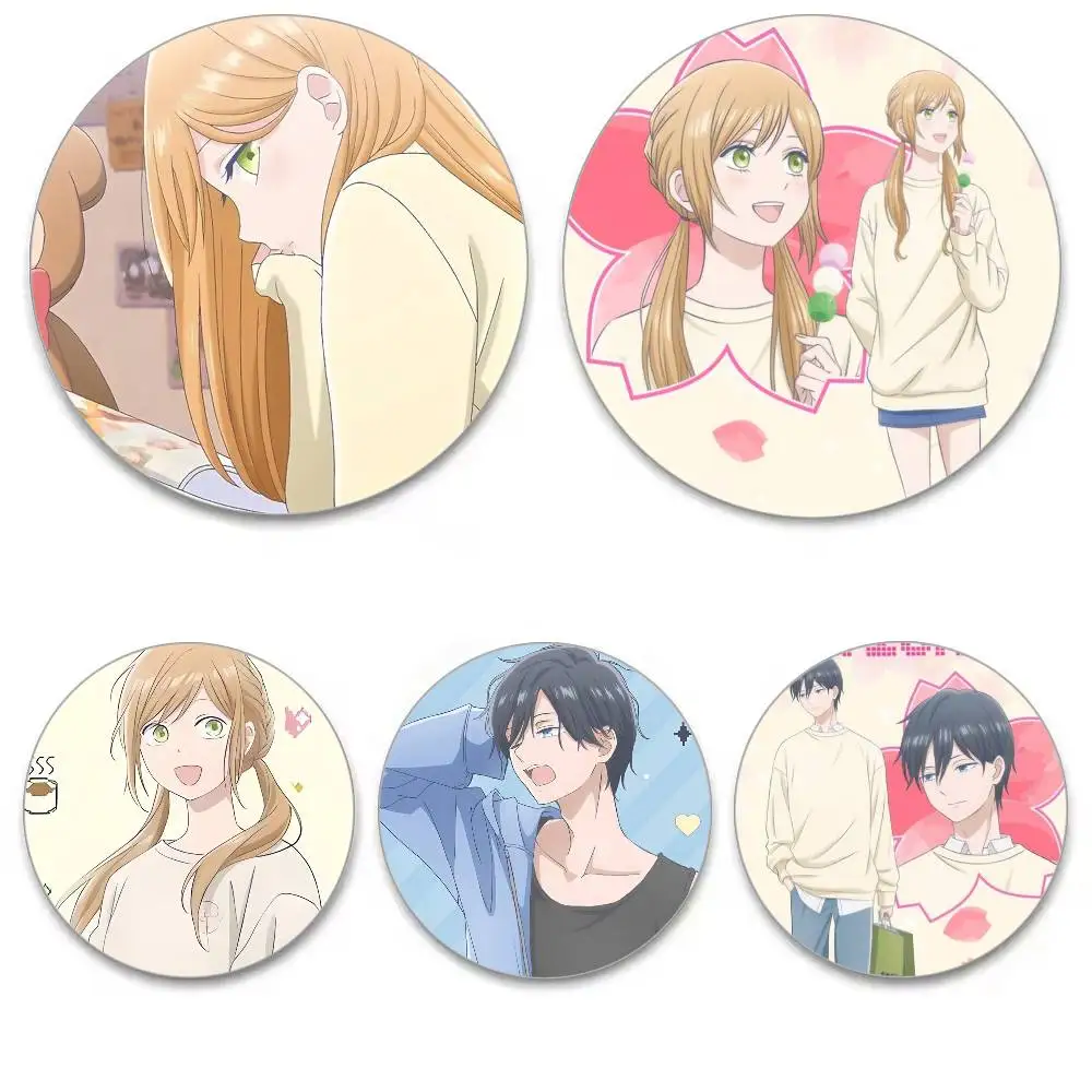 Anime My Love Story Mit Yamada-kun Bei Lv999 Abzeichen Anime Runde Laser Abzeichen Cartoon Brosche Kleidung Rucksack Zubehör Revers