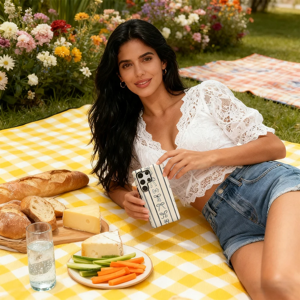 حافظة لهاتف سامسونج جالاكسي S25 Ultra S24 S23 Ultra Plus غطاء خلفي لامع بطبقة مزدوجة