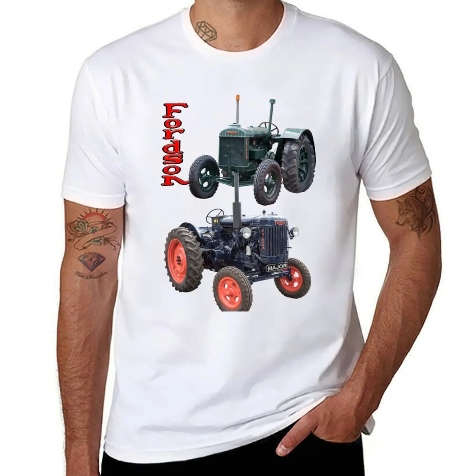 

Vintage tractors Fordson Major and Standard N T-Shirt funny t shirts cotton t shirt men 100% cotton luxury brand T-Shirt