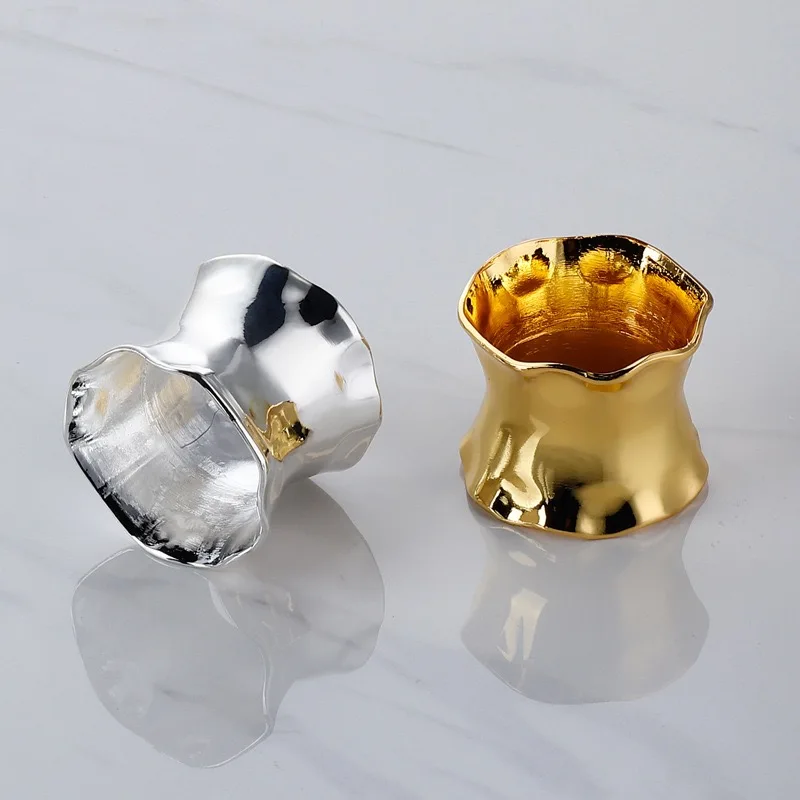 Alloy Beaded Metal Napkin Ring for Hotel Tableware Decoration and Napkin Clips
