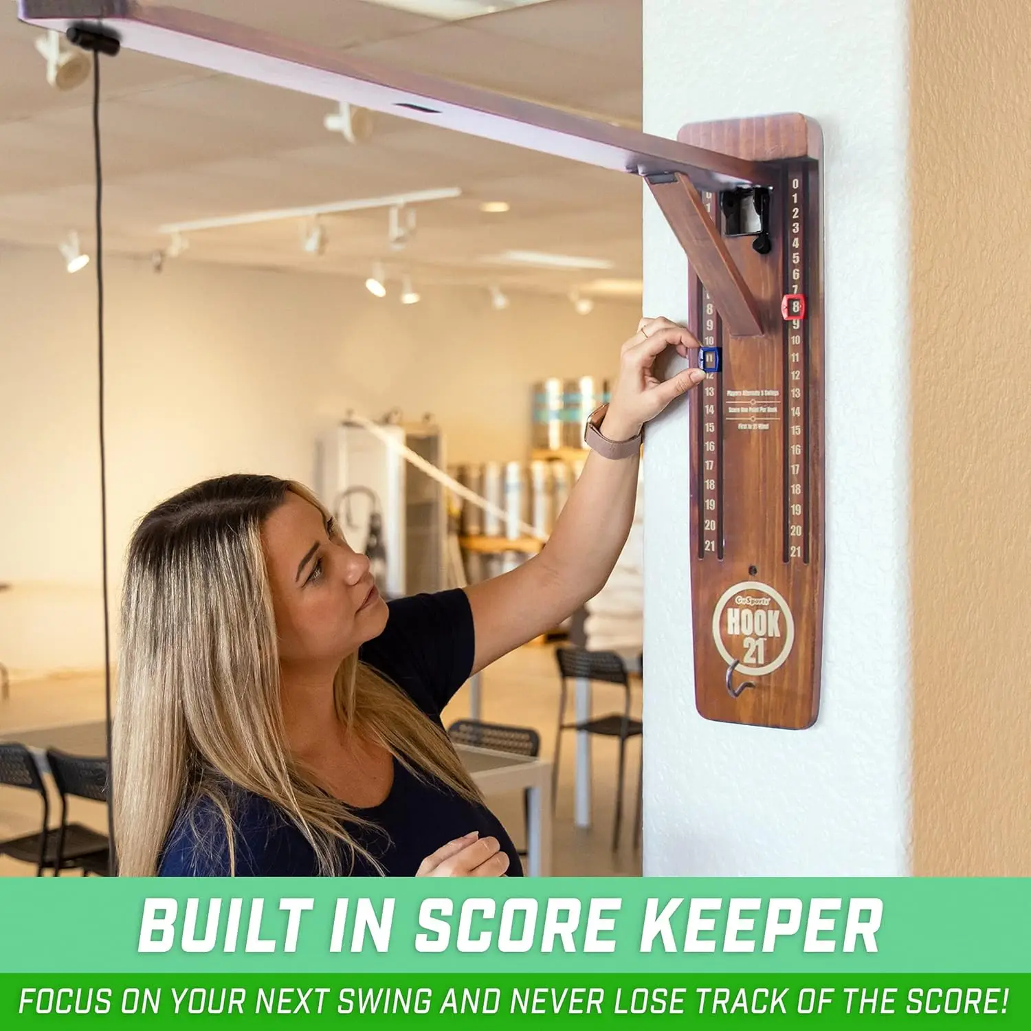 Foldable Wall Mount Ring Swing Game for Indoor Outdoor Fun - Score to 21