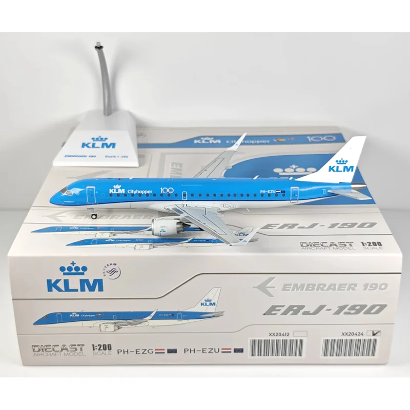 

JC Wings Diecast 1/200 Scale XX20424 KLM ERJ-190STD PH-EZU Alloy Aircraft Model Toy Collectible Ornament Decoration